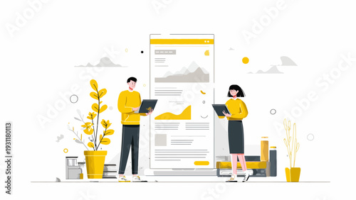 modern simple minimalist flat illustrations for website and app