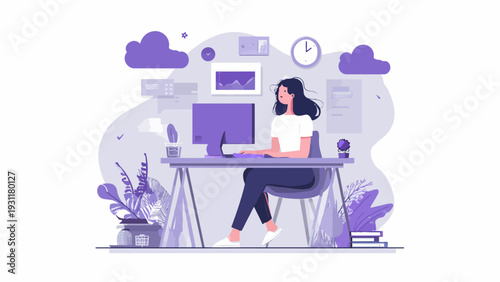 modern simple minimalist flat illustrations for website and app