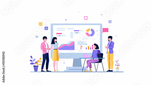 modern simple minimalist flat illustrations for website and app