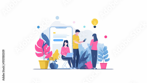 modern simple minimalist flat illustrations for website and app