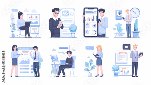 modern simple minimalist flat illustrations for website and app