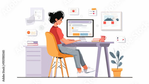 modern simple minimalist flat illustrations for website and app