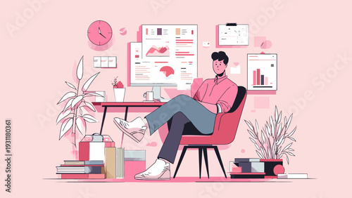 modern simple minimalist flat illustrations for website and app