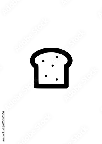 Minimalist Black-and-White Icon of a Slice of Bread — Nourishment, Simplicity & the Universal Symbol of Sustenance, Comfort, and Daily Ritual