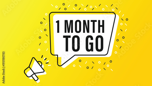 Megaphone with 1 day to go speech bubble. Banner for business, marketing and advertising. Vector illustration.
