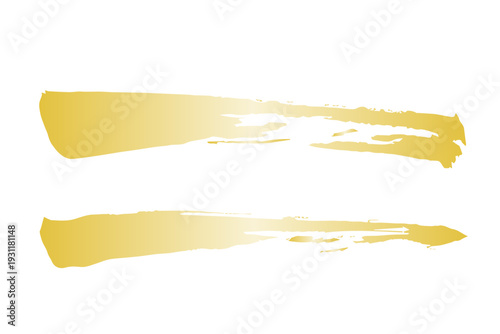金色の筆ブラシストロークデザイン素材