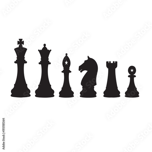 Strategic Chess Game Pieces Lineup from King to Pawn