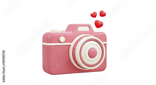 Pink Camera with Hearts