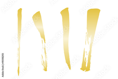 金色の筆ブラシストロークデザイン素材