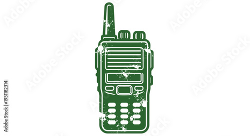 Green vintage walkie talkie illustration