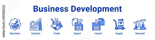 Business Development icon Banner and collection