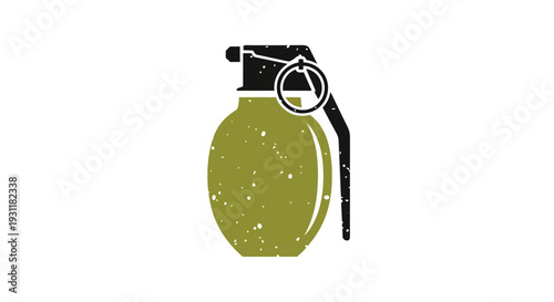 Grenade icon, military weapon symbol, danger concept, isolated on white background