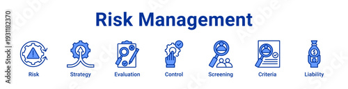 Risk Management icon Banner and collection
