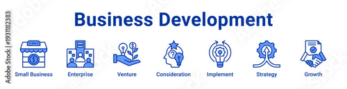 Business Development icon Banner and collection