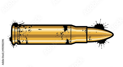 Grunge bullet illustration with ink splatters