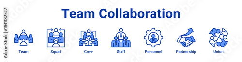 Team Collaboration icon Banner and collection