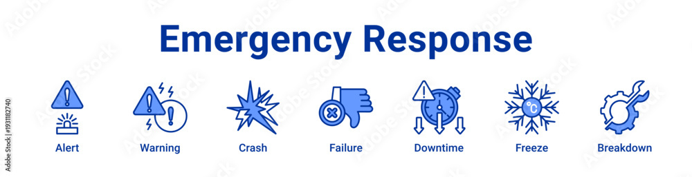 Fototapeta premium Emergency Response icon Banner and collection