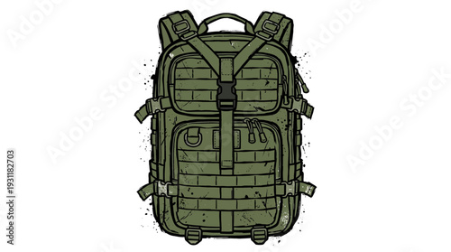 Tactical Backpack Illustration