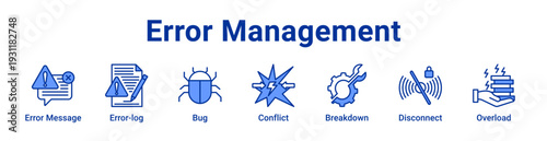 Error Management icon Banner and collection