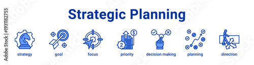 Strategic Planning icon Banner and collection