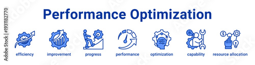 Performance Optimization icon Banner and collection
