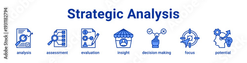 Strategic Analysis icon Banner and collection