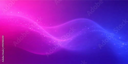 An abstract design featuring bright purple and blue waves with flowing smoke patterns and smooth pink curves creating a motion of energy and light on a textured vector backdrop