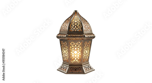 Beautifully crafted Moroccan lantern with intricate metalwork design