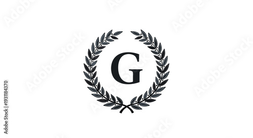 Elegant monogram logo featuring the capital letter G enclosed within a detailed black laurel wreath representing success and achievement.