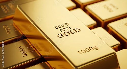 Luxury gold bars with 999.9 fine gold stamp