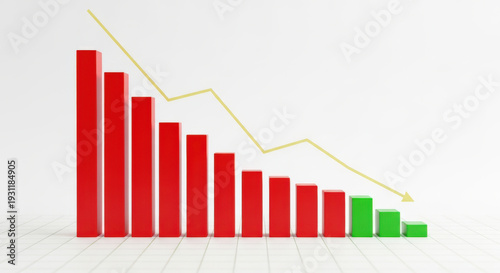 Declining Bar Graph with Red and Green Columns and Downward Arrow Illustrating Economic Downturn Recession and Financial Loss on White Background Free Download Declining Bar Graph with Red and Green Columns and Downward Arrow Illustrating Economic Downturn Recession and Financial Loss on White Background - GFXLoad