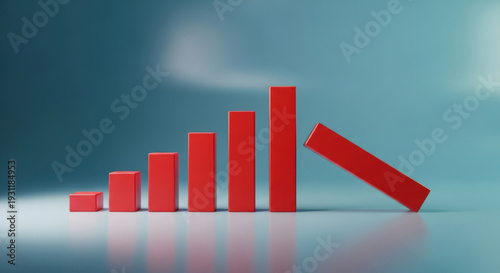 Declining Business Performance A Bar Graph Showing a Downward Trend, Illustrating Economic Recession, Market Downturn, and Financial Instability in a Global Context