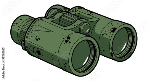 Green Binoculars Illustration