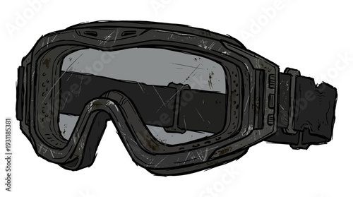 Tactical Goggles Black Masked Eyewear Protective Gear