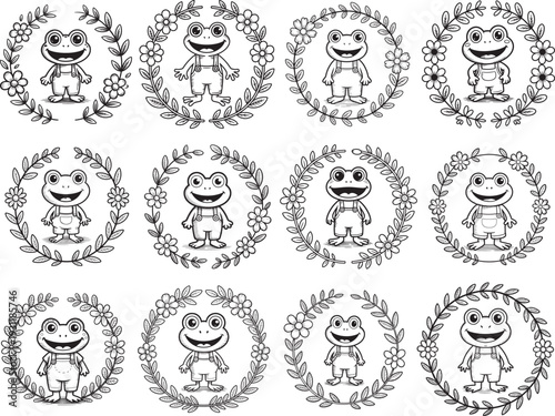 Whimsical Spring Frog Clipart