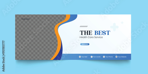 Modern marketing cover banner healthcare web banner design template. Healthcare and medical Corporate banner design. Modern banner template and stand design, advertisement, flyer design, display