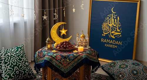 Golden ornate interior of a Thai temple with sculptures and decorations