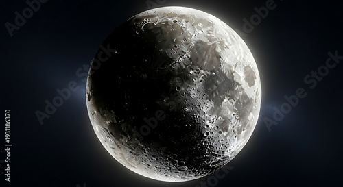 Full moon shining brightly in the night sky