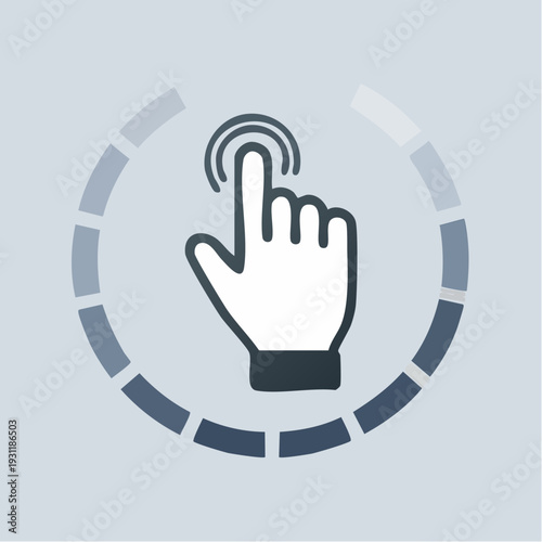 Vector hand cursor icon with finger pointer clicking button symbol for web and computer interface design