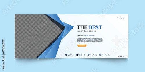 Modern marketing cover banner healthcare web banner design template. Healthcare and medical Corporate banner design. Modern banner template and stand design, advertisement, flyer design, display