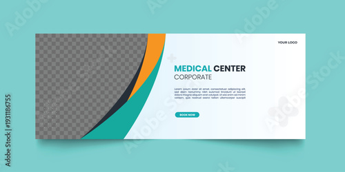 Modern marketing cover banner healthcare web banner design template. Healthcare and medical Corporate banner design. Modern banner template and stand design, advertisement, flyer design, display
