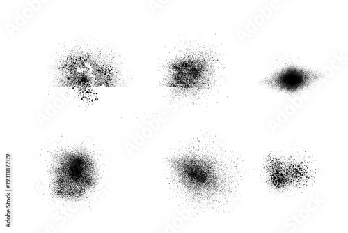 Grunge Spray Paint Vector Set, Isolated on White Background. vector svg