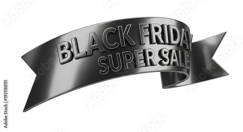 Black Friday sale banner design with bold text and business concept illustration icon for online shopping promotion
