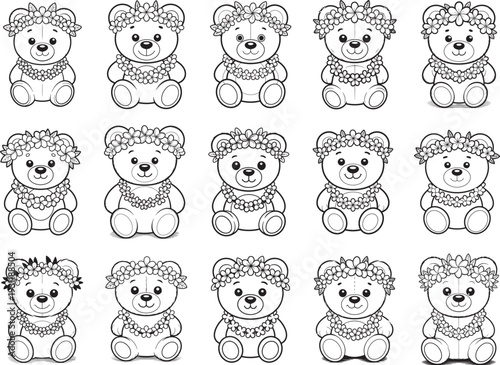 Whimsical Summer Teddy Bear Clipart