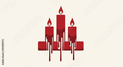 International Day of Reflection on the 1994 Rwanda Genocide Red Dripping Candles Symbolizing Remembrance, Solace, and the Glow of Hope in Times of Mourning or Reflection