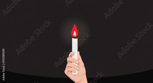 International Day of Reflection on the 1994 Rwanda Genocide Illuminating Hope A Single Candle Held in a Hand Against a Dark Background, Symbolizing Light in Darkness