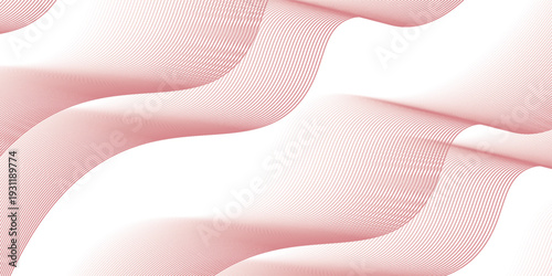 Abstract Red line wave background., Technology abstract lines on white background, Dynamic Flowing Lines and Technology Sound Pattern , frequency sound,