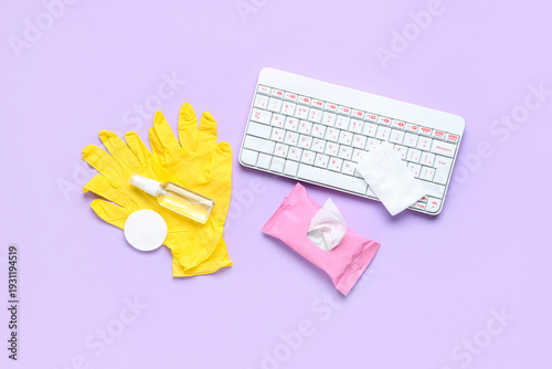 Rubber gloves with bottle o...