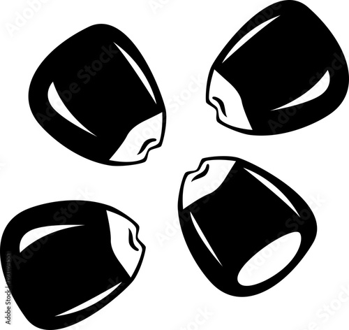 Silhouette of corn kernels