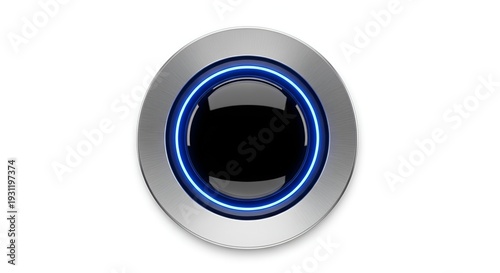 Free Download A sleek and modern circular device with blue lighting on a white background - GFXLoad